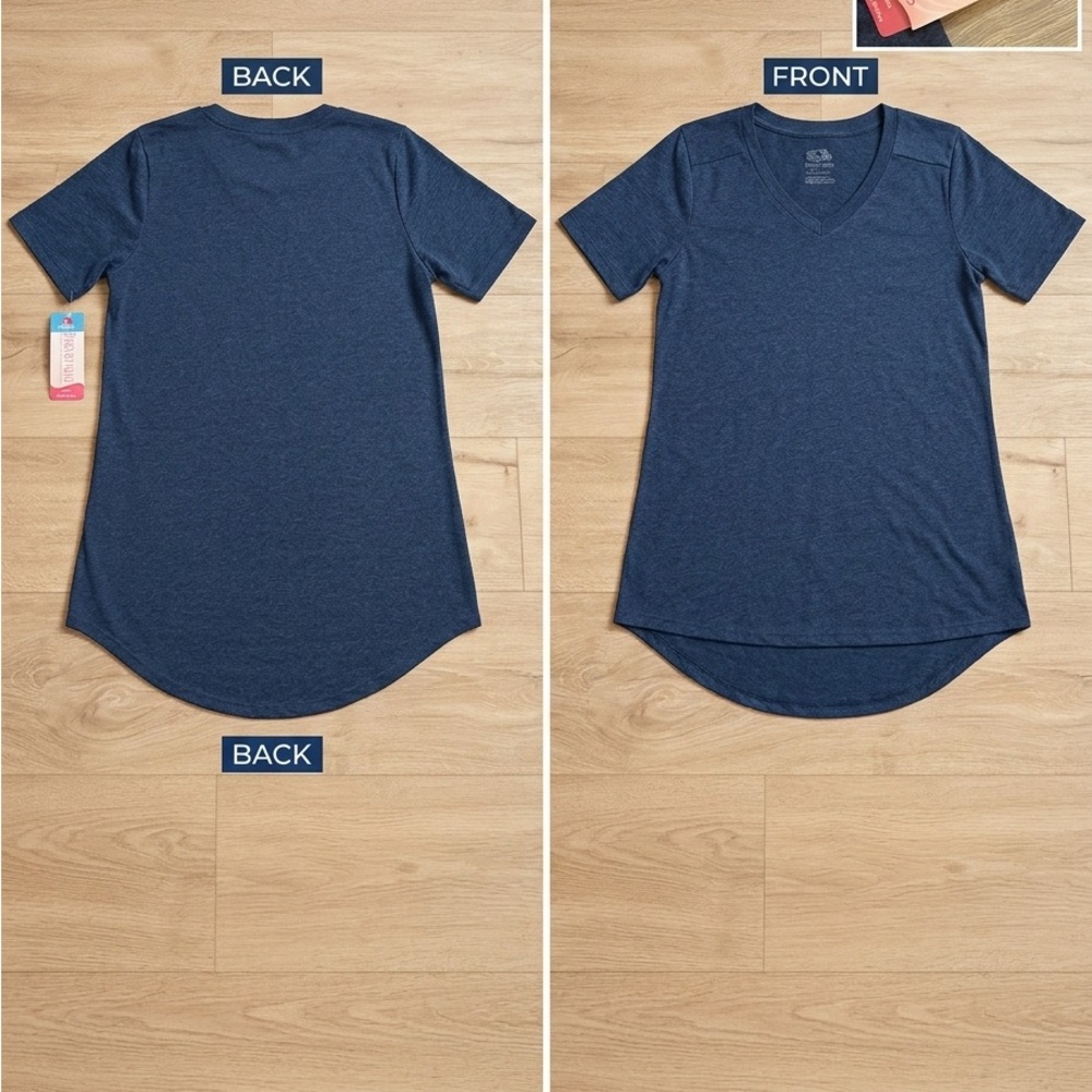 Woman’s Blue V-Neck Shirt